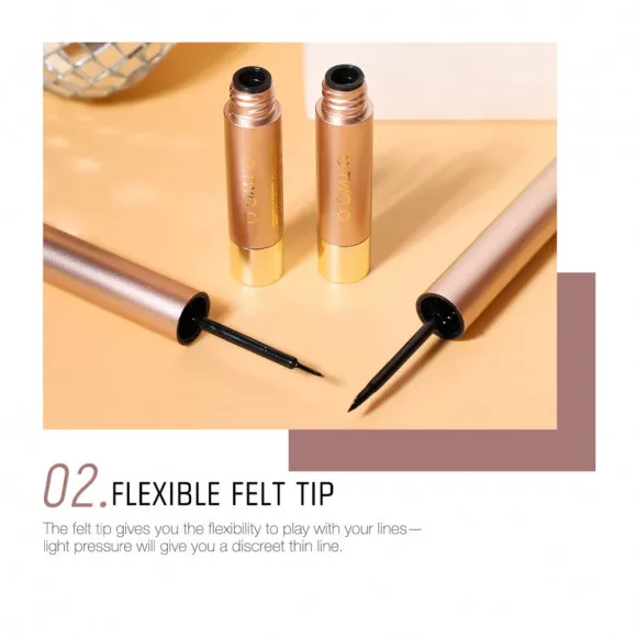 Жидкая подводка для глаз O.TWO.O Rose Gold waterproof 5 ml (арт. N9084A)