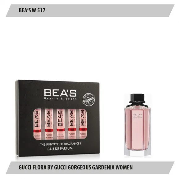 Парфюмерный набор Beas Gucci Flora By Gucci Gorgeous Gardenia Women 5*5 ml W 517 Парфюмерный набор Beas Gucci Flora By Gucci Gorgeous Gardenia Women 5*5 ml W 517