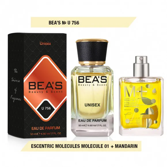 Парфюм Beas 50 ml U 756 Эксцен. Молек. Молек. 01 + Mandarin unisex Парфюм Beas 50 ml U 756 Эксцен. Молек. Молек. 01 + Mandarin unisex