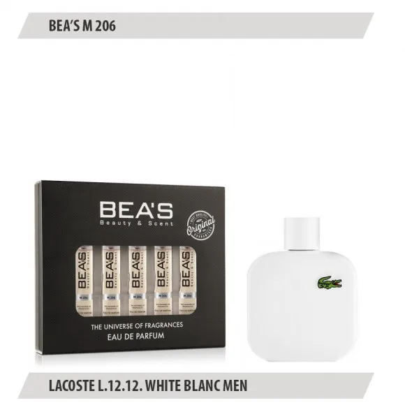 Парфюмерный набор Beas Lacoste L.12.12. White Blanc Men 5*5 ml M 206 Парфюмерный набор Beas Lacoste L.12.12. White Blanc Men 5*5 ml M 206