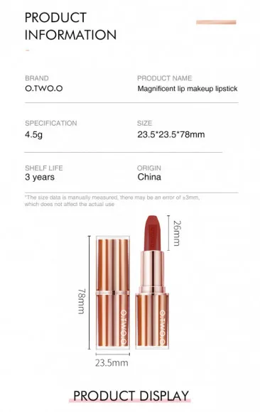 Матовая помада для губ O.TWO.O арт. SC003 #10 4.5 g. Матовая помада для губ O.TWO.O арт. SC003 #10 4.5 g.