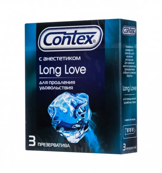 Презервативы Contex Long Love с анестетиком (3 шт. в упаковке) Презервативы Contex Long Love с анестетиком (3 шт. в упаковке)