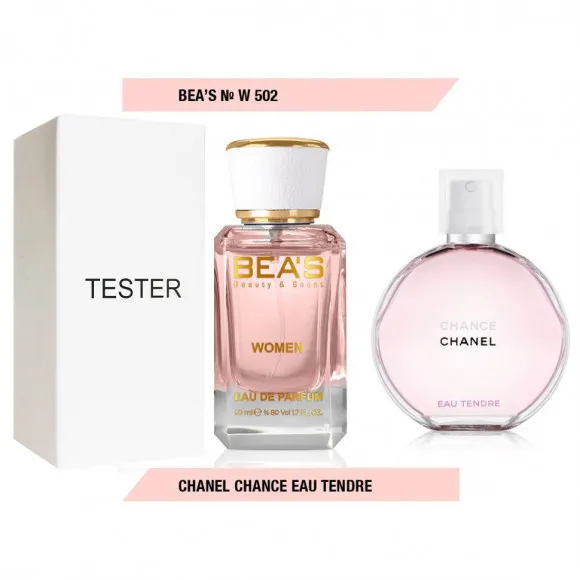 Тестер Beas Chanel Chance Eau Tendre 50 ml for women арт. W 502 (без коробки)