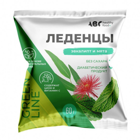 ABC леденцы Эвкалипт и перечная мята (на основе трав с витамином С) , 60g