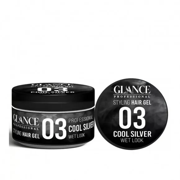 GLANCE Professional Гель для укладки волос Cool Silver WET LOOK №03 - 300 ml