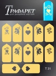 Трафареты для дизайна ногтей Esmalte T 31