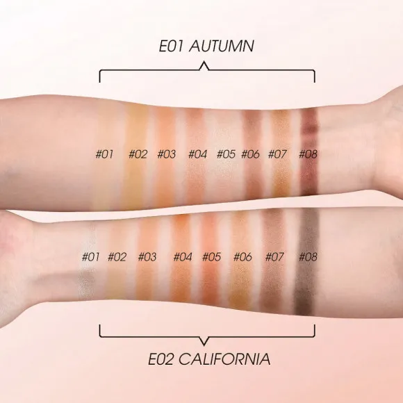 Палетка теней для век O.TWO.O, 9 цветов EM014-01