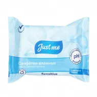 Влажные салфетки Just me sensitive для интимной гигиены с экстрактом хлопка 25 штук