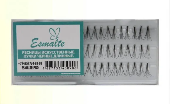 Ресницы искусственные Esmalte пучки черные длинные