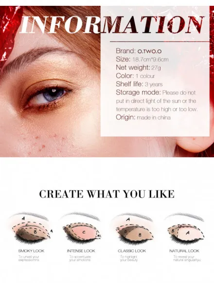 Матовые Тени для век O.TWO.O арт. 9995 27 g.