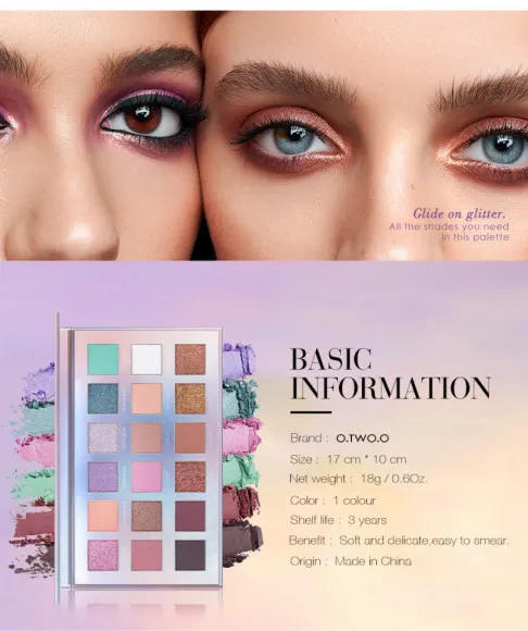 Палетка блестящих матовых теней для век O.TWO.O арт. 1006 18 g. Палетка блестящих матовых теней для век O.TWO.O арт. 1006 18 g.