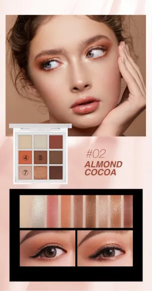 Тени для век 9 цветов O.TWO.O арт. YJ001 №02 10 g. Тени для век 9 цветов O.TWO.O арт. YJ001 №02 10 g.