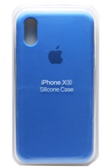 Силиконовый чехол для Айфон XS - (Ярко-Голубой)