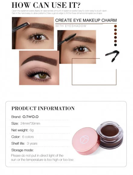 Помада для бровей O.TWO.O Eye Brow 6g (арт. 9990) Помада для бровей O.TWO.O Eye Brow 6g (арт. 9990)