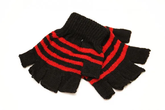 Перчатки без пальцев Полосатые