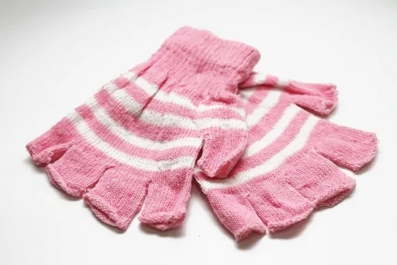 Перчатки без пальцев Полосатые