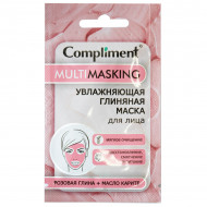Compliment Multimasking увлажняющая маска для лица с розовой глиной и маслом карите 7 ml