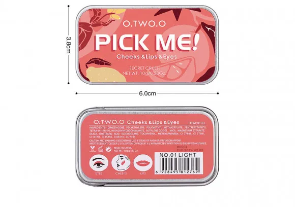 Матовый крем 3 в 1 (румяна, тени для век, помада для губ) O.TWO.O Pick Me 10г #9139 (№08 Бордовый) Матовый крем 3 в 1 (румяна, тени для век, помада для губ) O.TWO.O Pick Me 10г #9139 (№08 Бордовый)