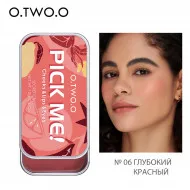 Матовый крем 3 в 1 (румяна, тени для век, помада для губ) O.TWO.O Pick Me 10г #9139 (№06 Глубокий красный)
