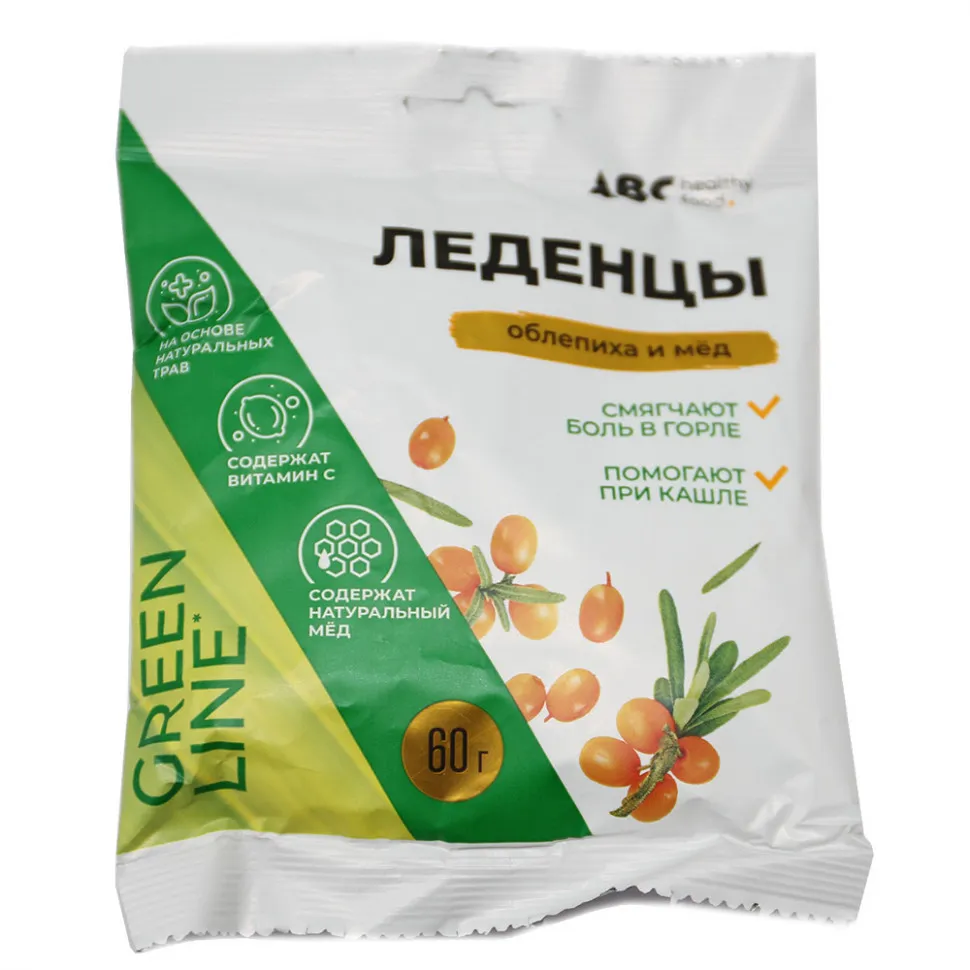 ABC леденцы на основе трав с витамином С Облепиха и мед, 60g